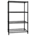 Modular Systems Black Plastic Coated Wire Shelving