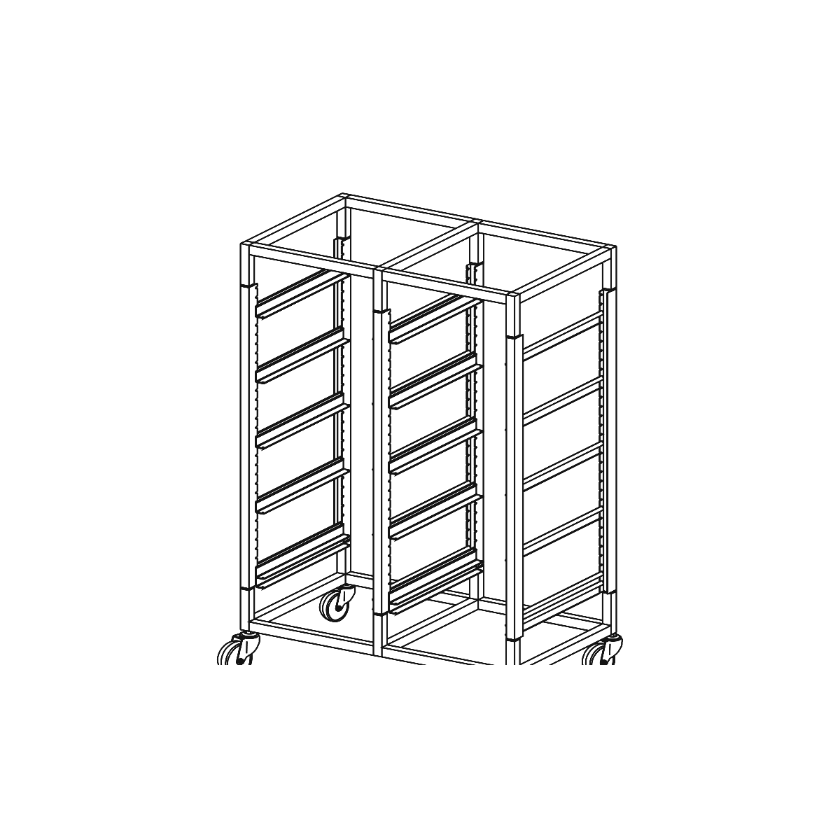 Mantova 1910C Ten Basket Glass Basket Trolley