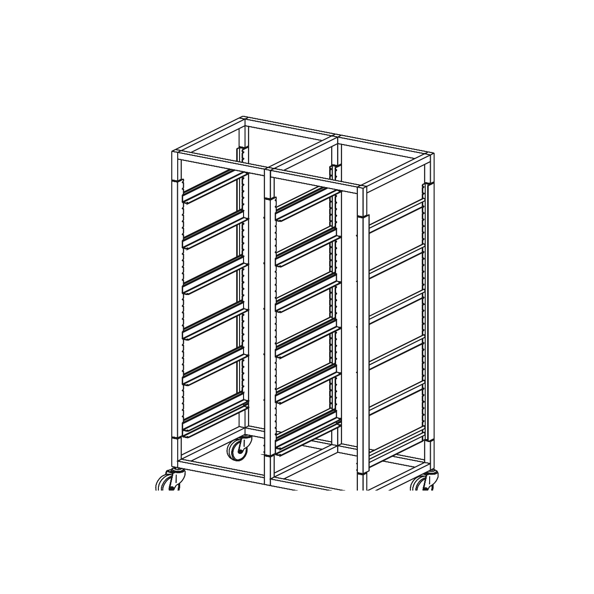 Mantova 1912C Twelve Basket Glass Basket Trolley
