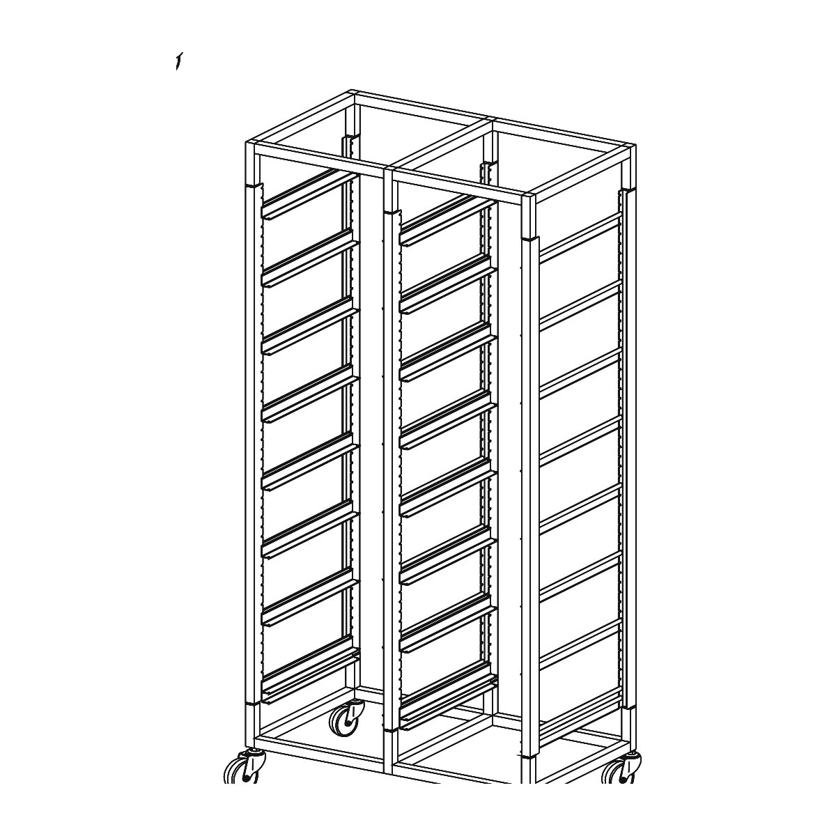 Mantova 1916C Sixteen Basket Glass Basket Trolley