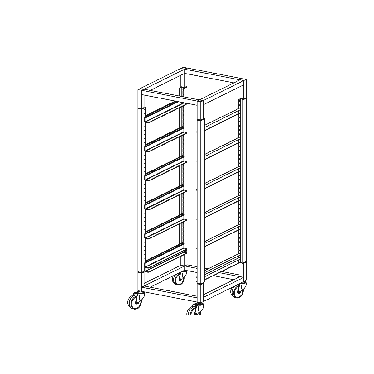 Mantova 1906C Six Basket Glass Basket Trolley