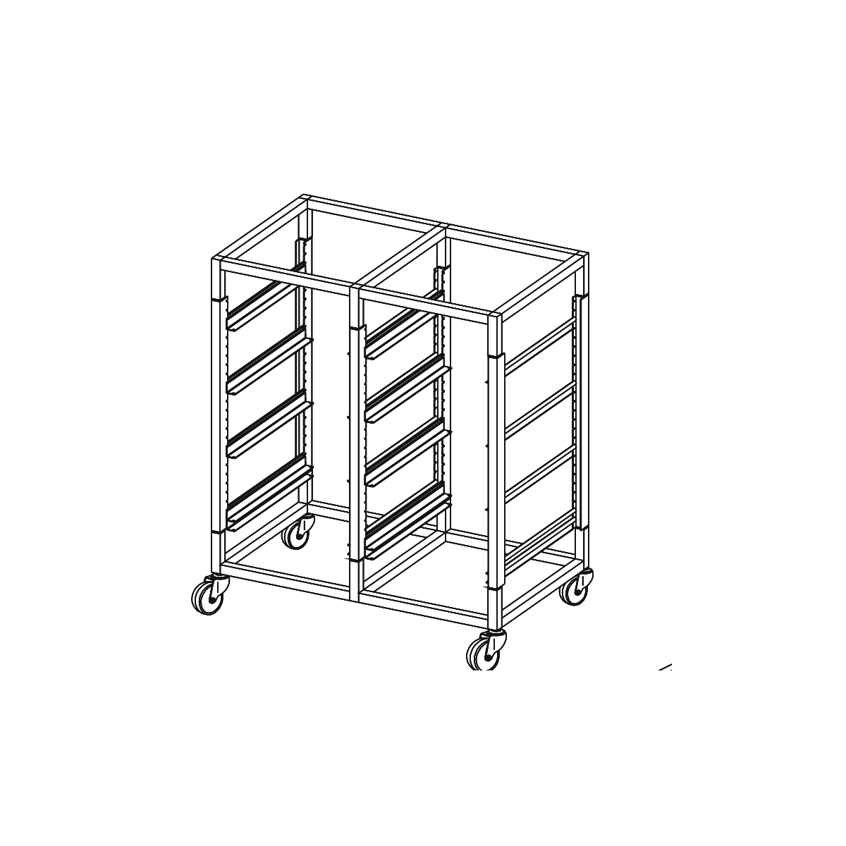 Mantova 1908C Eight Basket Glass Basket Trolley